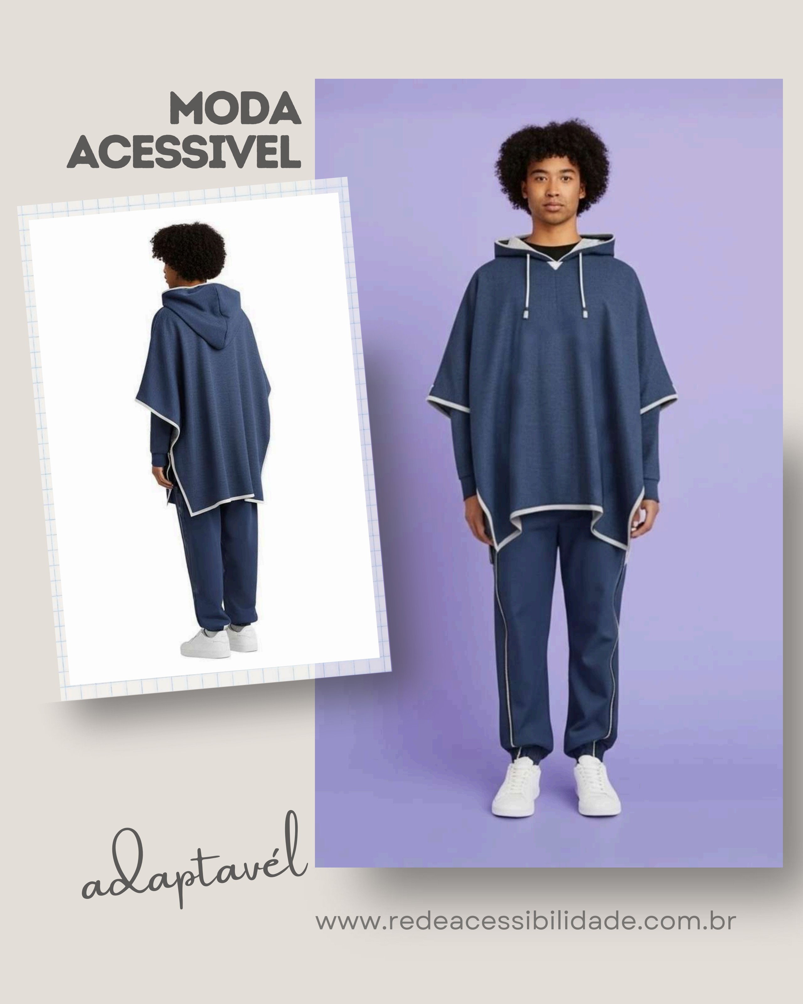 Poncho com Capuz Adaptável