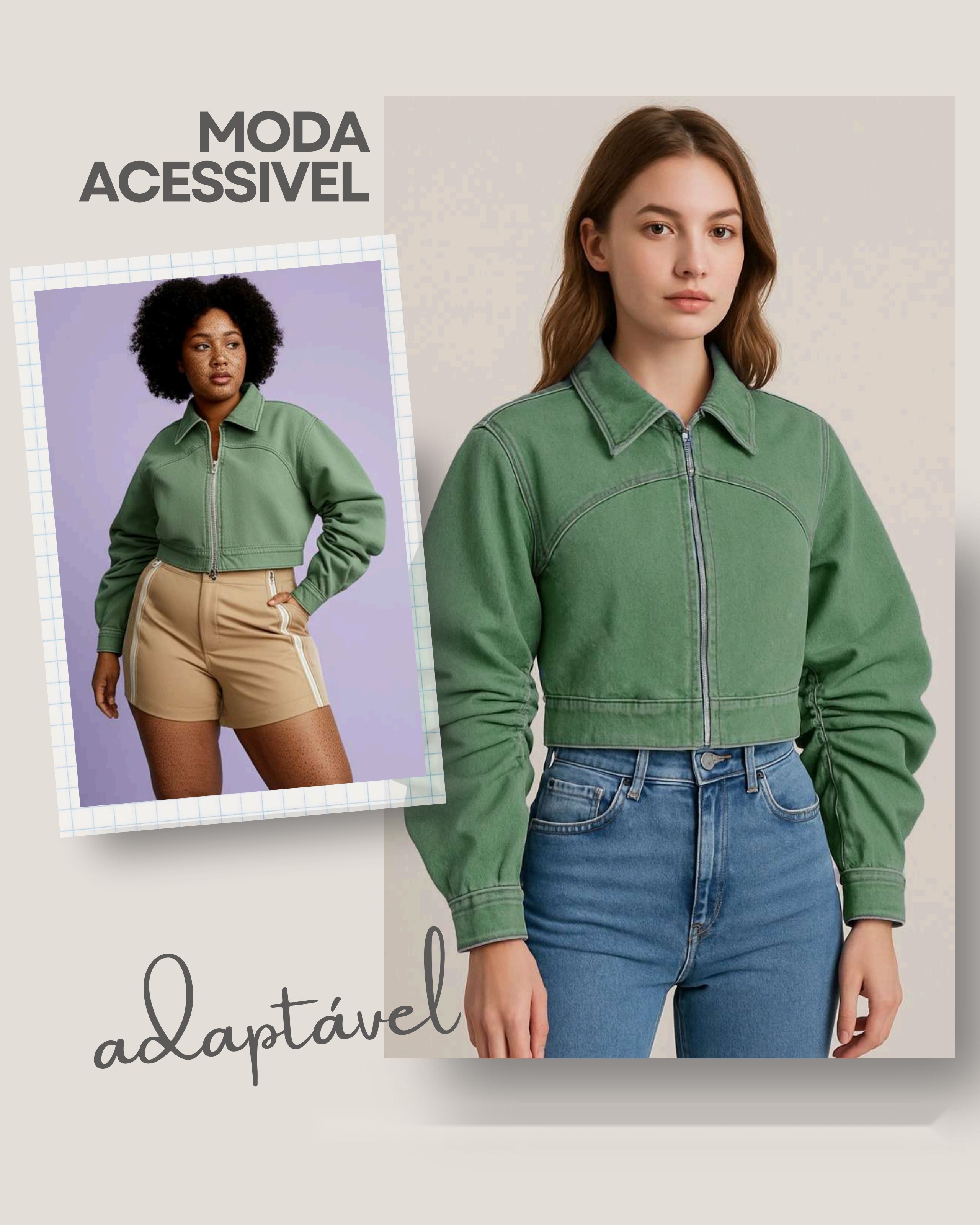Jaqueta Cropped Verde