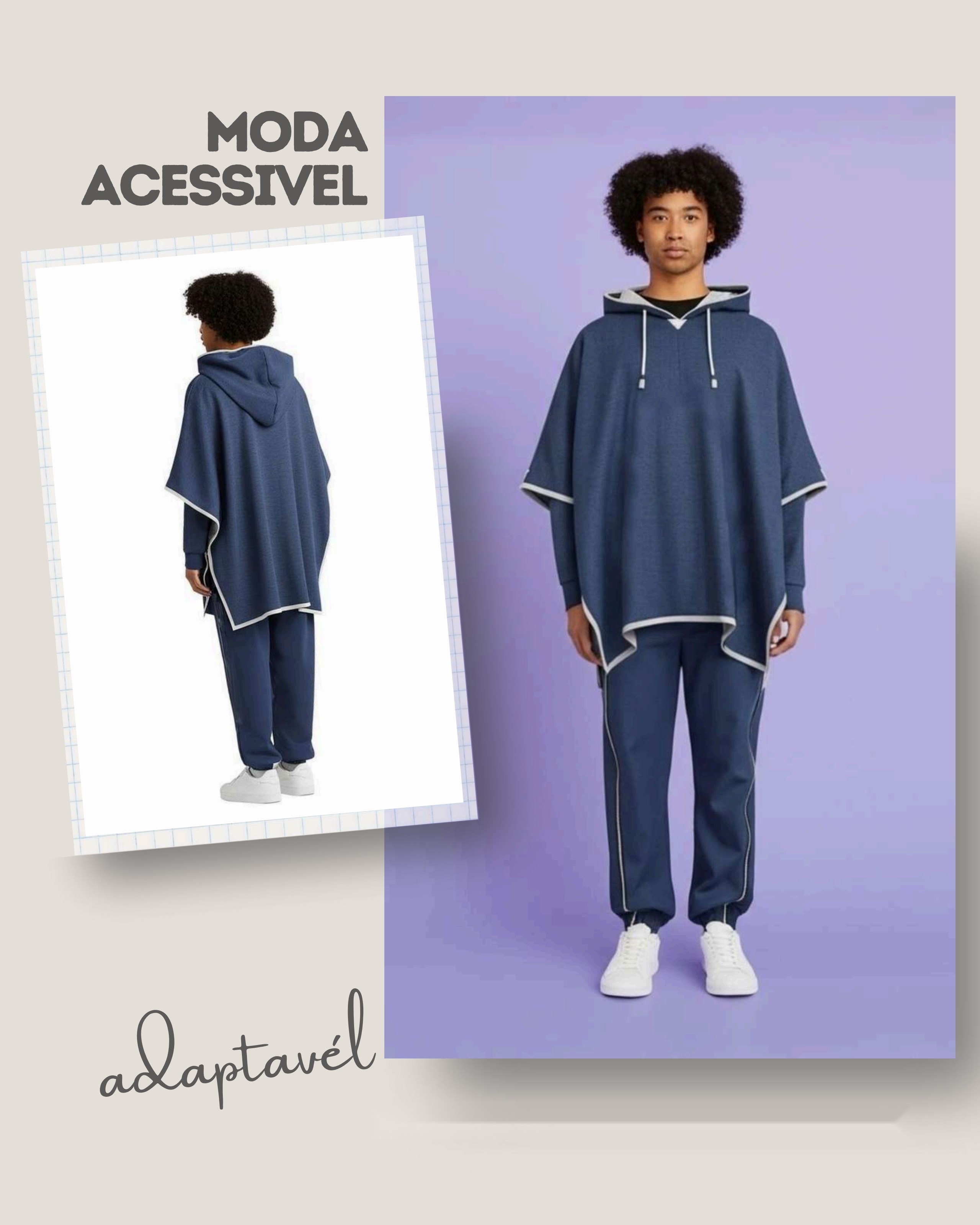 Poncho com Capuz Adaptável